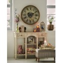 Clayre & Eef Teelichthalter Ø 10x11 cm Goldfarbig Grau Glas Rund