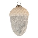Clayre & Eef Boule de Noël Ø 10 cm Blanc Gris Verre