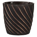 Clayre & Eef Teelichthalter Ø 9x9 cm Schwarz Glas Rund