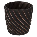 Clayre & Eef Portacandela Ø 9x9 cm Nero Vetro Rotondo