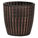 Clayre & Eef Porte-bougie Ø 9x9 cm Noir Verre Rond