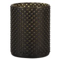 Clayre & Eef Teelichthalter Ø 8x10 cm Schwarz Glas Rund