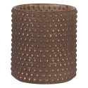 Clayre & Eef Theelichthouder  Ø 8x9 cm Bruin Glas Rond