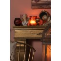 Clayre & Eef Tealight Holder Ø 10x12 cm Brown Glass Metal Round