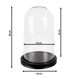 Clayre & Eef Campana Ø 18x28 cm Nero Vetro