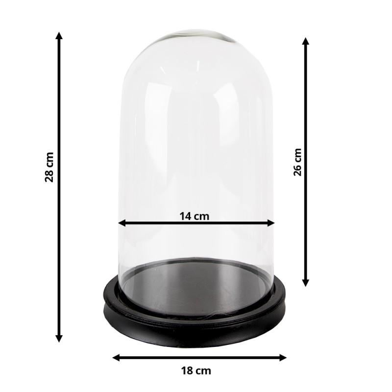 Clayre & Eef Campana Ø 18x28 cm Nero Vetro