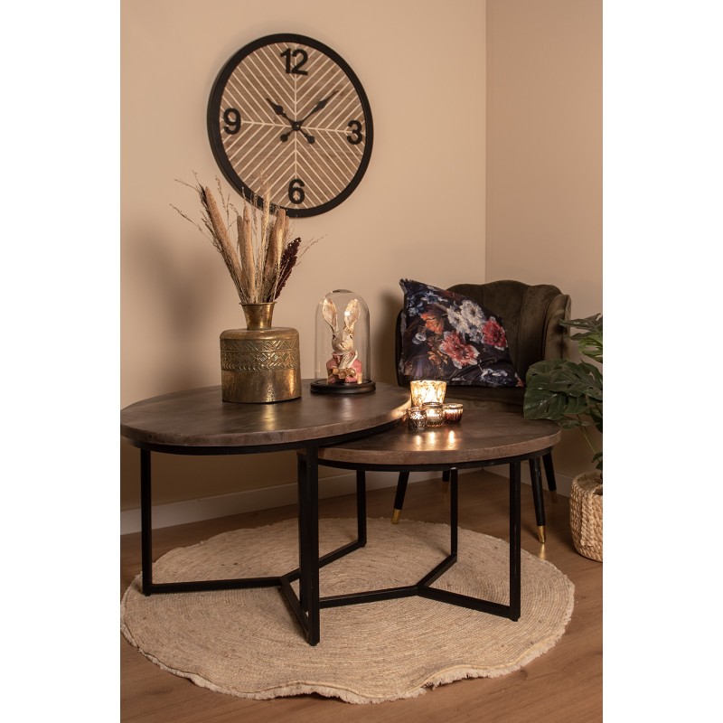 Clayre & Eef Campana Ø 18x28 cm Nero Vetro