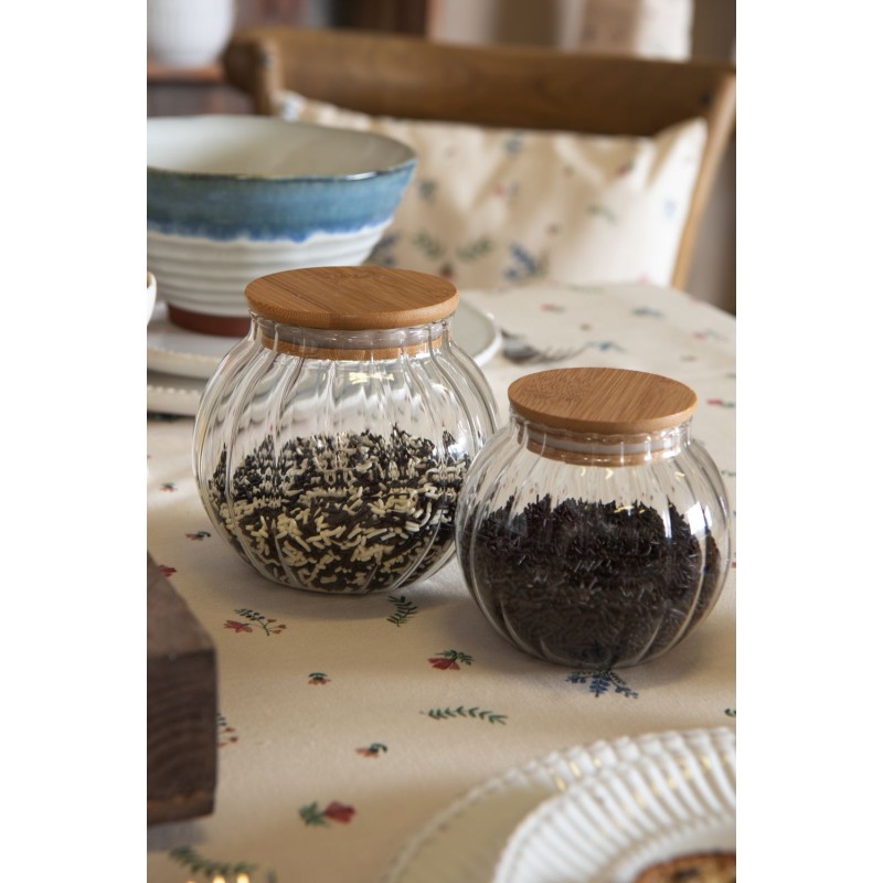 Clayre & Eef Voorraadpot  Ø 13x14 cm Glas Rond