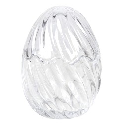Clayre & Eef Glass Jar Egg Ø 9x12 cm Glass