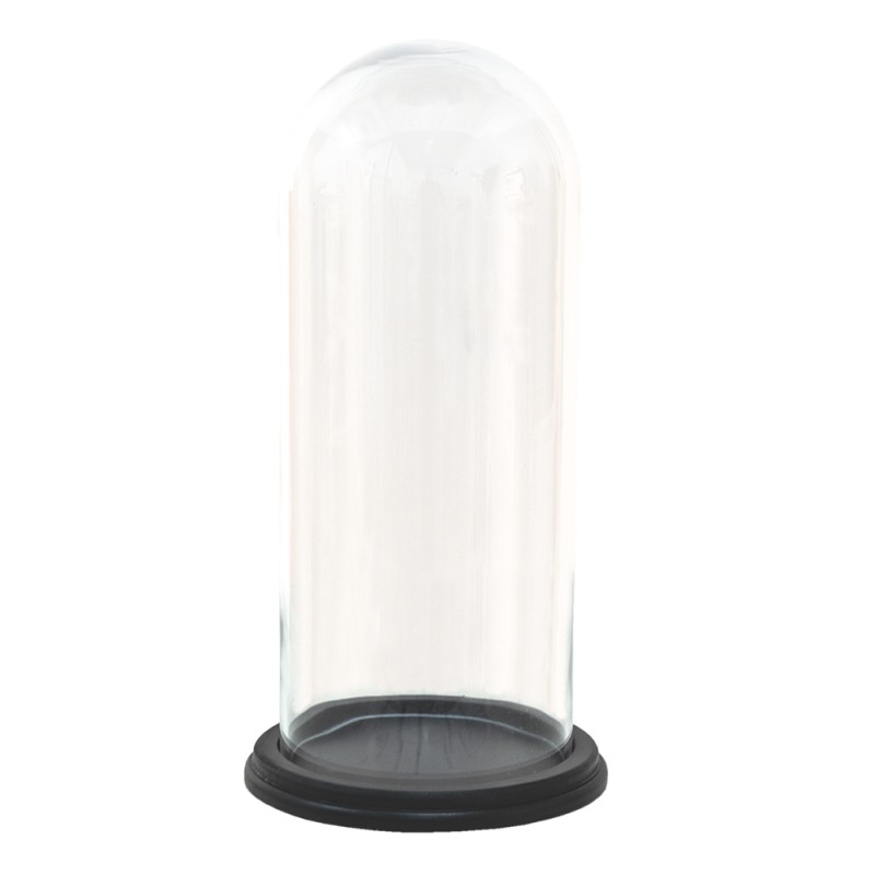 Clayre & Eef Glazen Stolp  Ø 17x26 cm Hout Glas