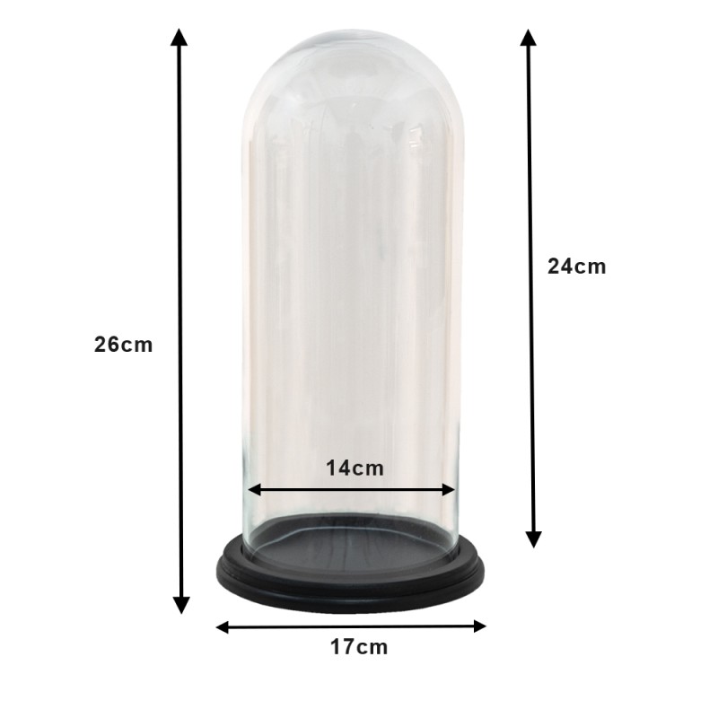 Clayre & Eef Glazen Stolp  Ø 17x26 cm Hout Glas