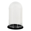 Clayre & Eef Glass Bell Jar Ø 23x38 cm Transparent Glass Wood Round