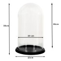 Clayre & Eef Glass Bell Jar Ø 23x38 cm Transparent Glass Wood Round