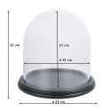 Clayre & Eef Glocke Ø 23x22 cm Holz Glas Rund