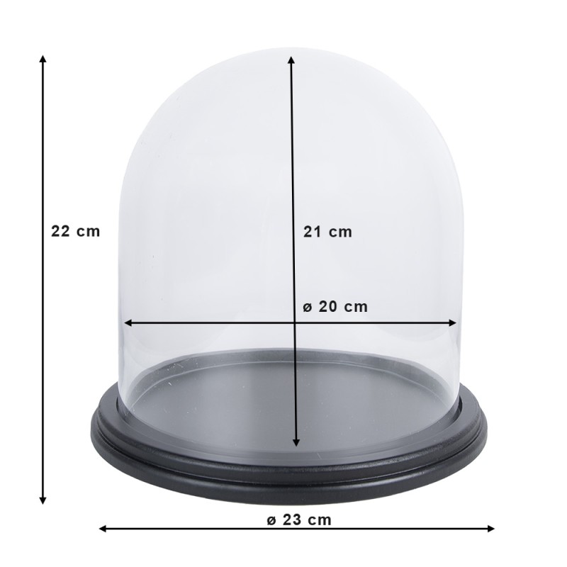 Clayre & Eef Glocke Ø 23x22 cm Holz Glas Rund
