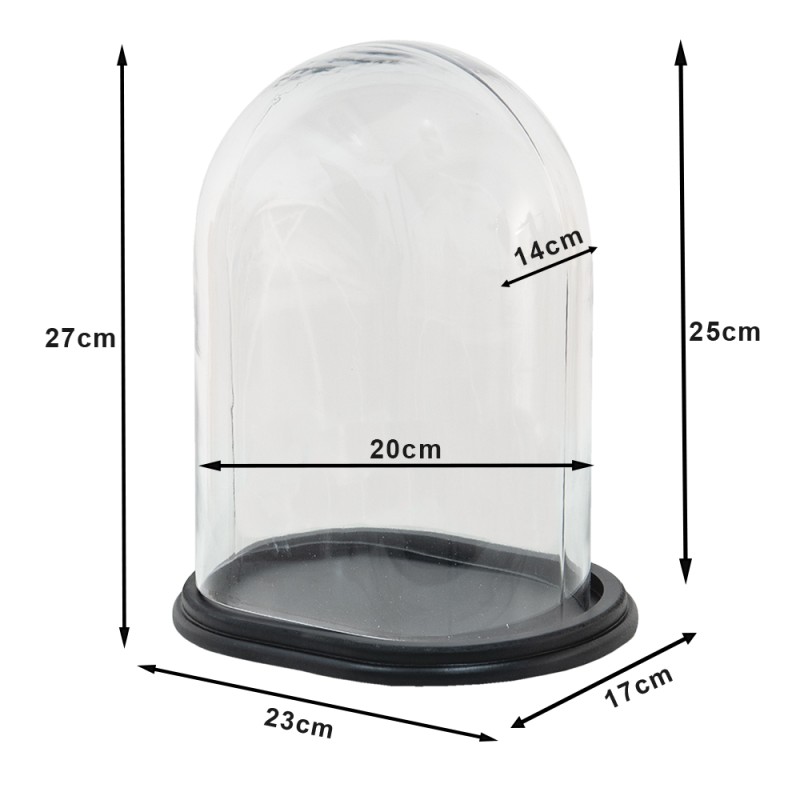 Clayre & Eef Glocke 23x16x27 cm Holz Glas
