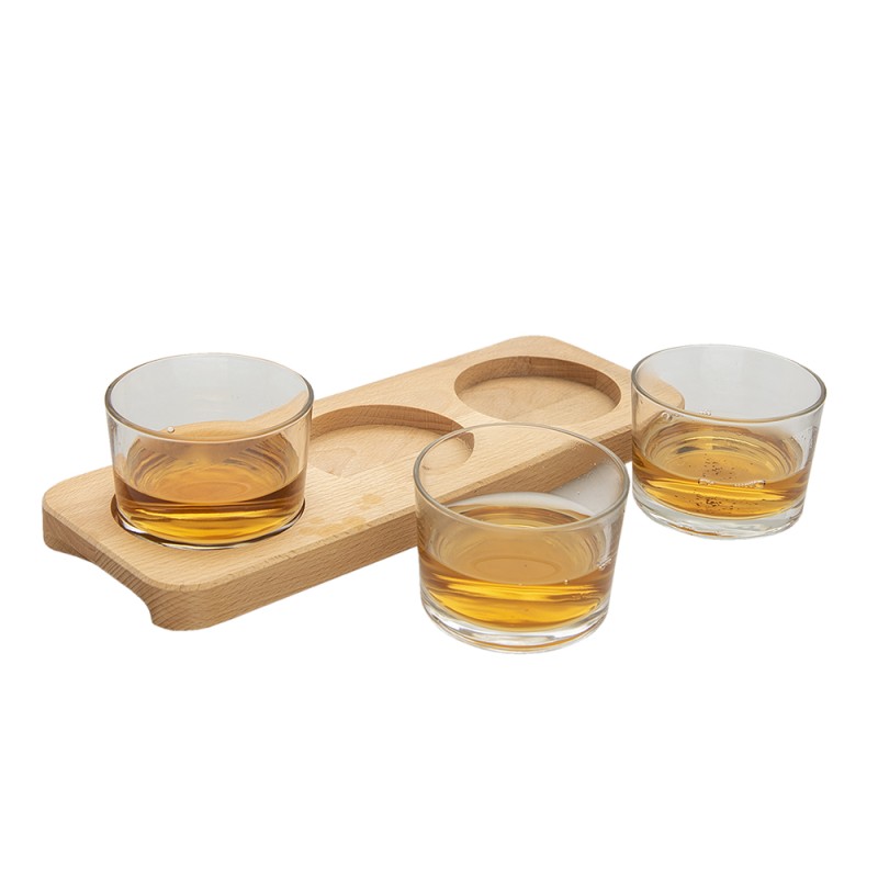 Clayre & Eef Serveerschaal  29x11x7 cm Hout Glas