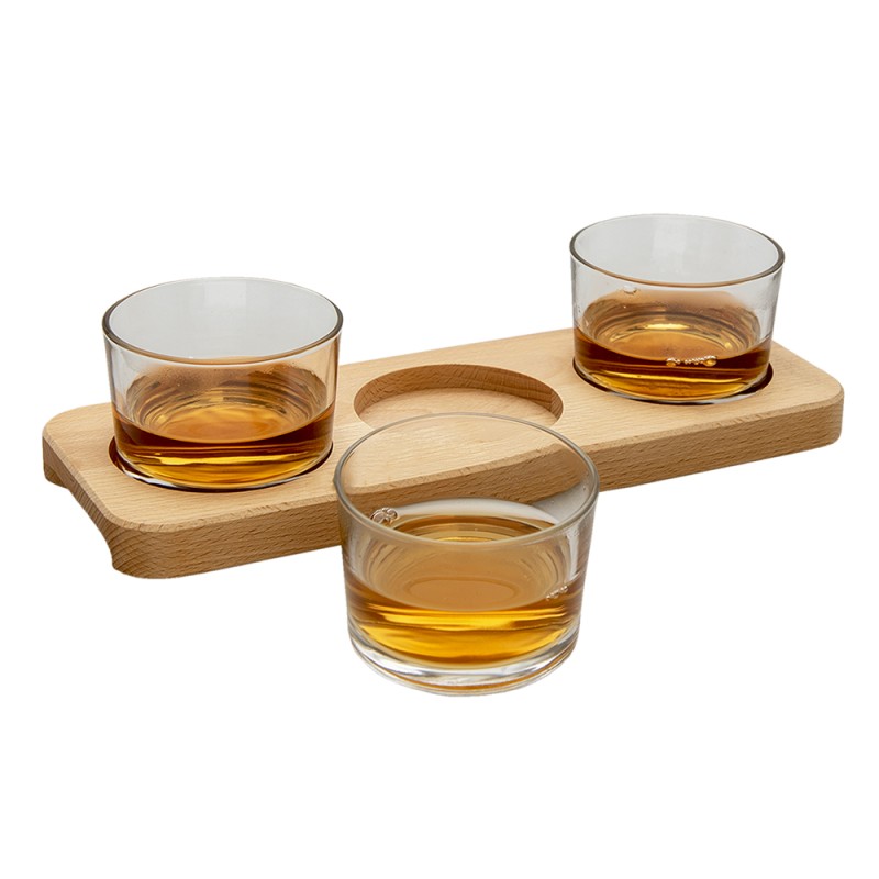 Clayre & Eef Serveerschaal  29x11x7 cm Hout Glas