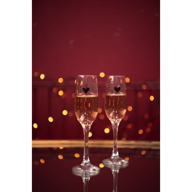 Clayre & Eef Champagneglas  200 ml Glas Hart