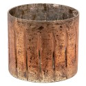 Clayre & Eef Theelichthouder  Ø 13x11 cm Koperkleurig Glas Rond