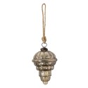 Clayre & Eef Weihnachtskugel Ø 8 cm Braun Silberfarbig Glas