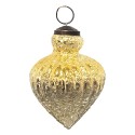 Clayre & Eef Kerstbal  Ø 8 cm Goudkleurig Glas