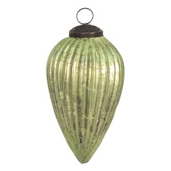 Clayre & Eef Christmas Bauble Ø 7 cm Green Glass
