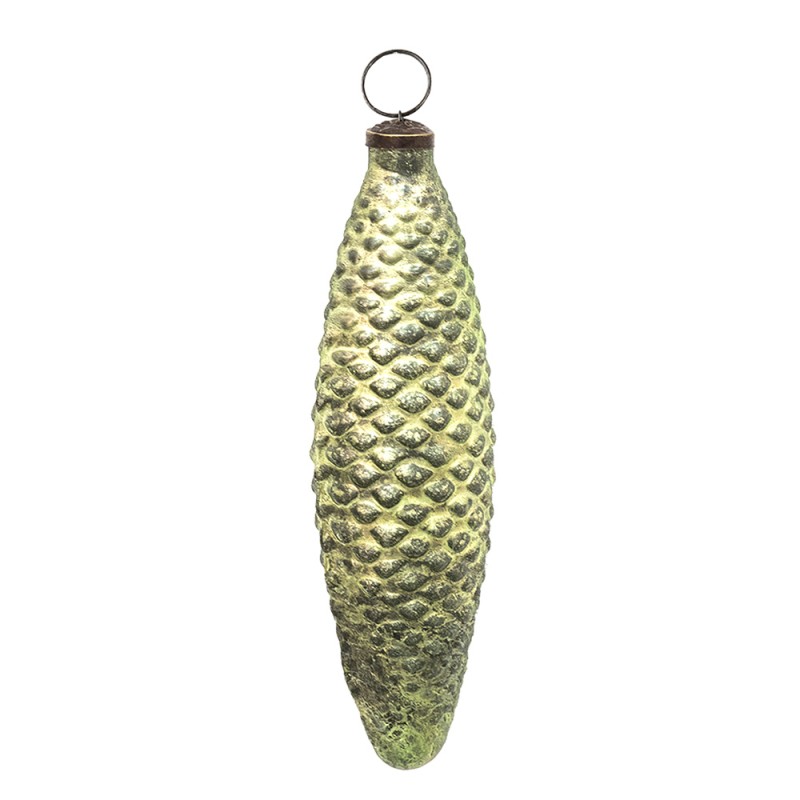 Clayre & Eef Kerstbal XL  23 cm Groen Glas