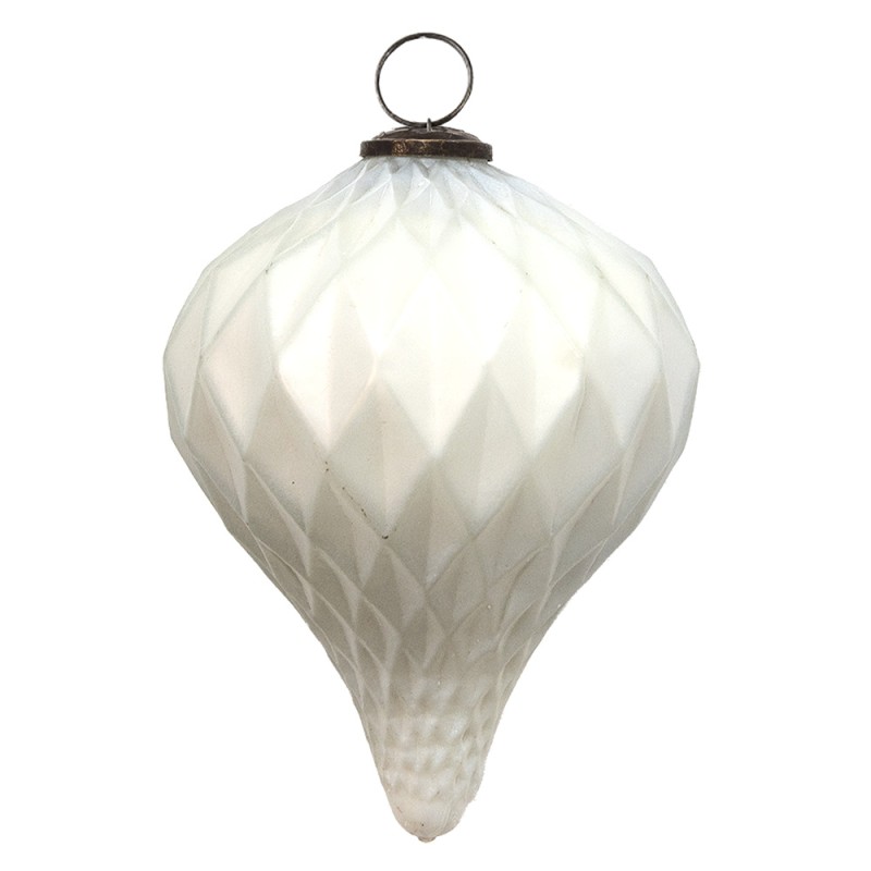 Clayre & Eef Boule de Noël XL Ø 16 cm Blanc Verre