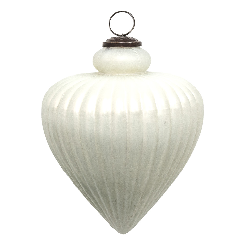Clayre & Eef Kerstbal XL Ø 17 cm Wit Glas afbeelding 1