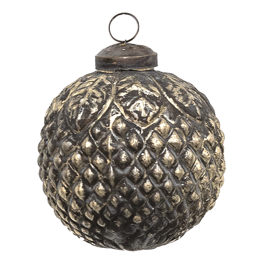 Clayre & Eef Kerstbal Ø 7 cm Bruin Glas afbeelding 1