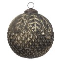 Clayre & Eef Boule de Noël Ø 9 cm Marron Verre