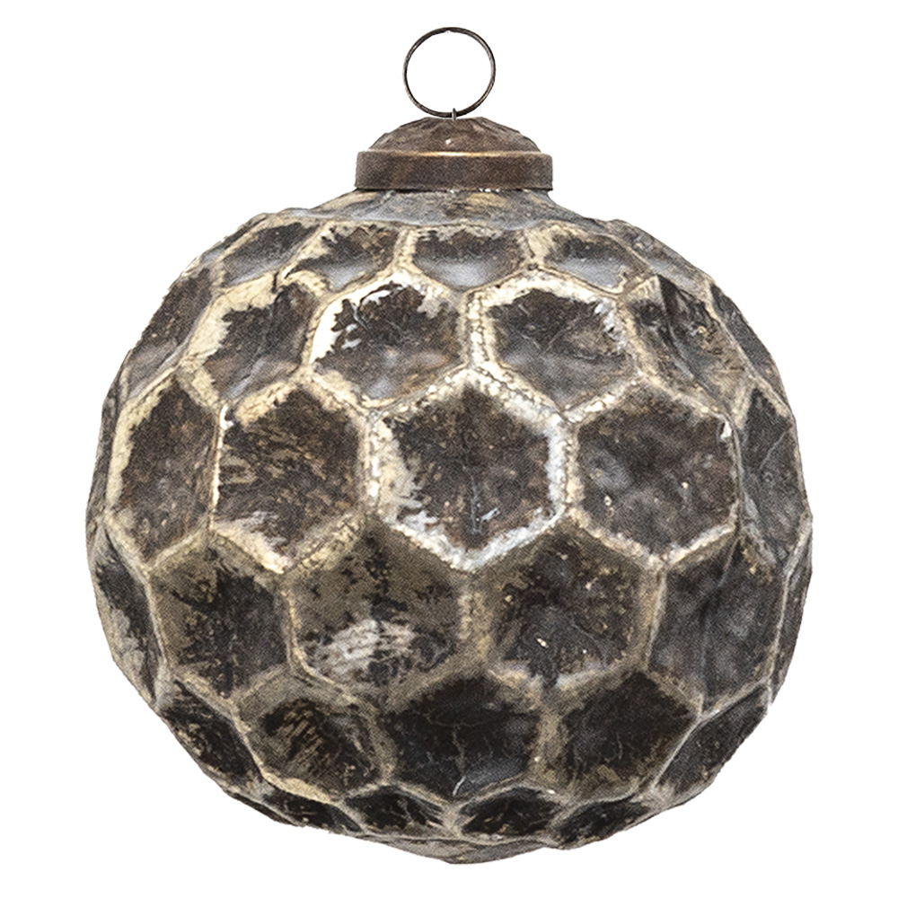 Clayre&Eef KerstbalØ 10 cm Bruin Glas afbeelding