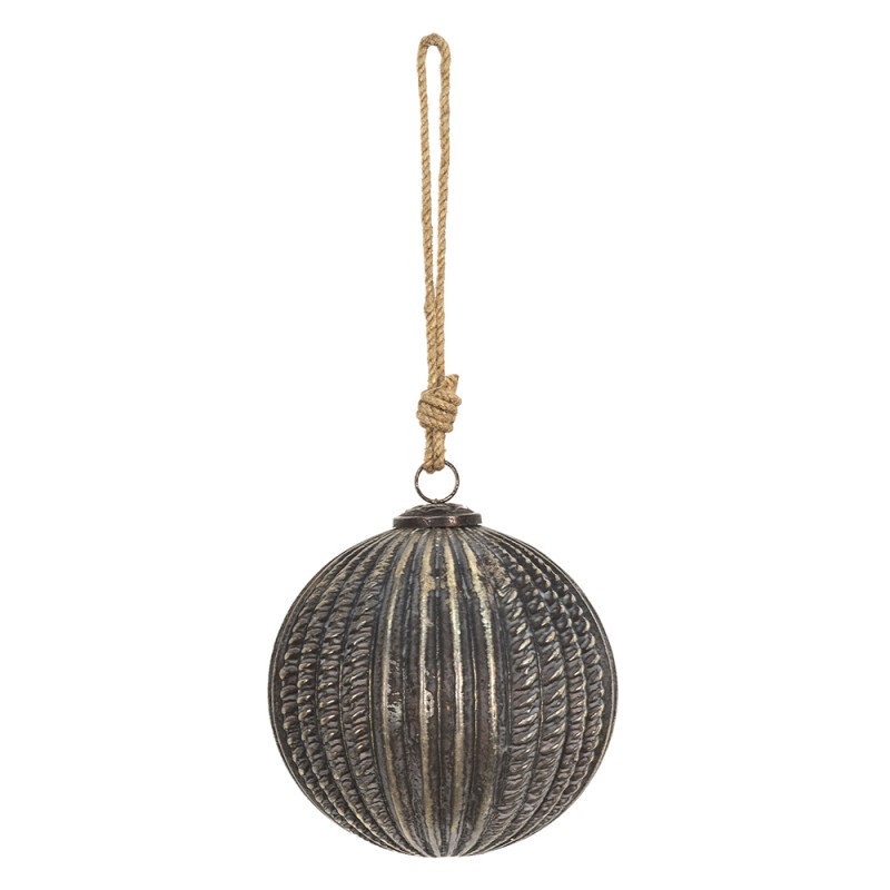 Clayre & Eef Weihnachtskugel XL Ø 15 cm Braun Glas