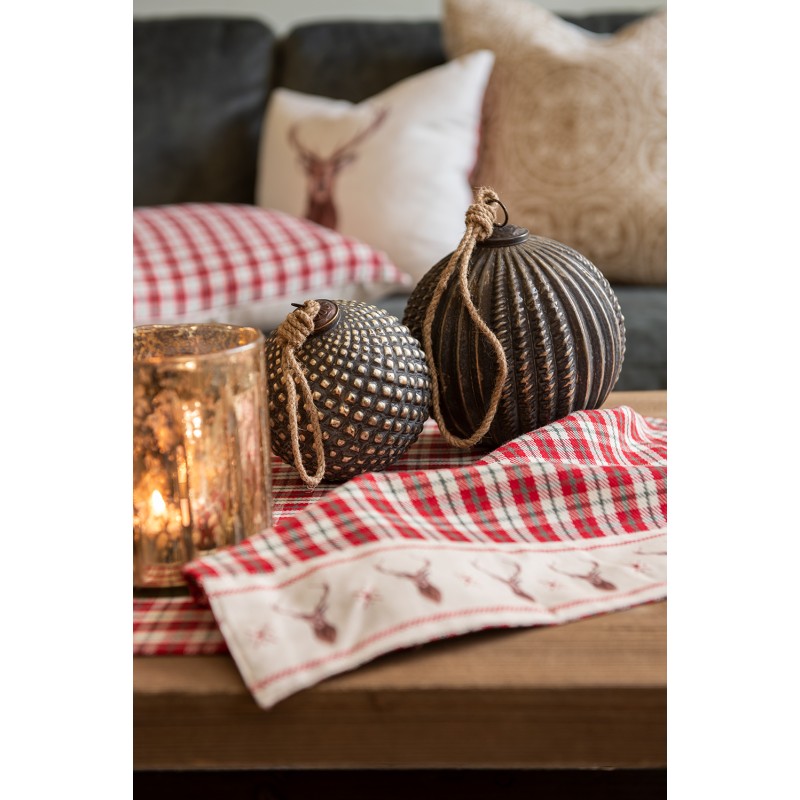 Clayre & Eef Weihnachtskugel XL Ø 15 cm Braun Glas