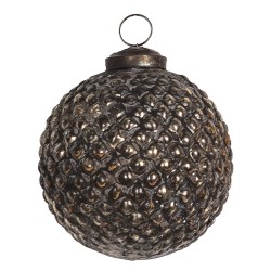 Clayre & Eef Kerstbal  Ø 7 cm Bruin Glas
