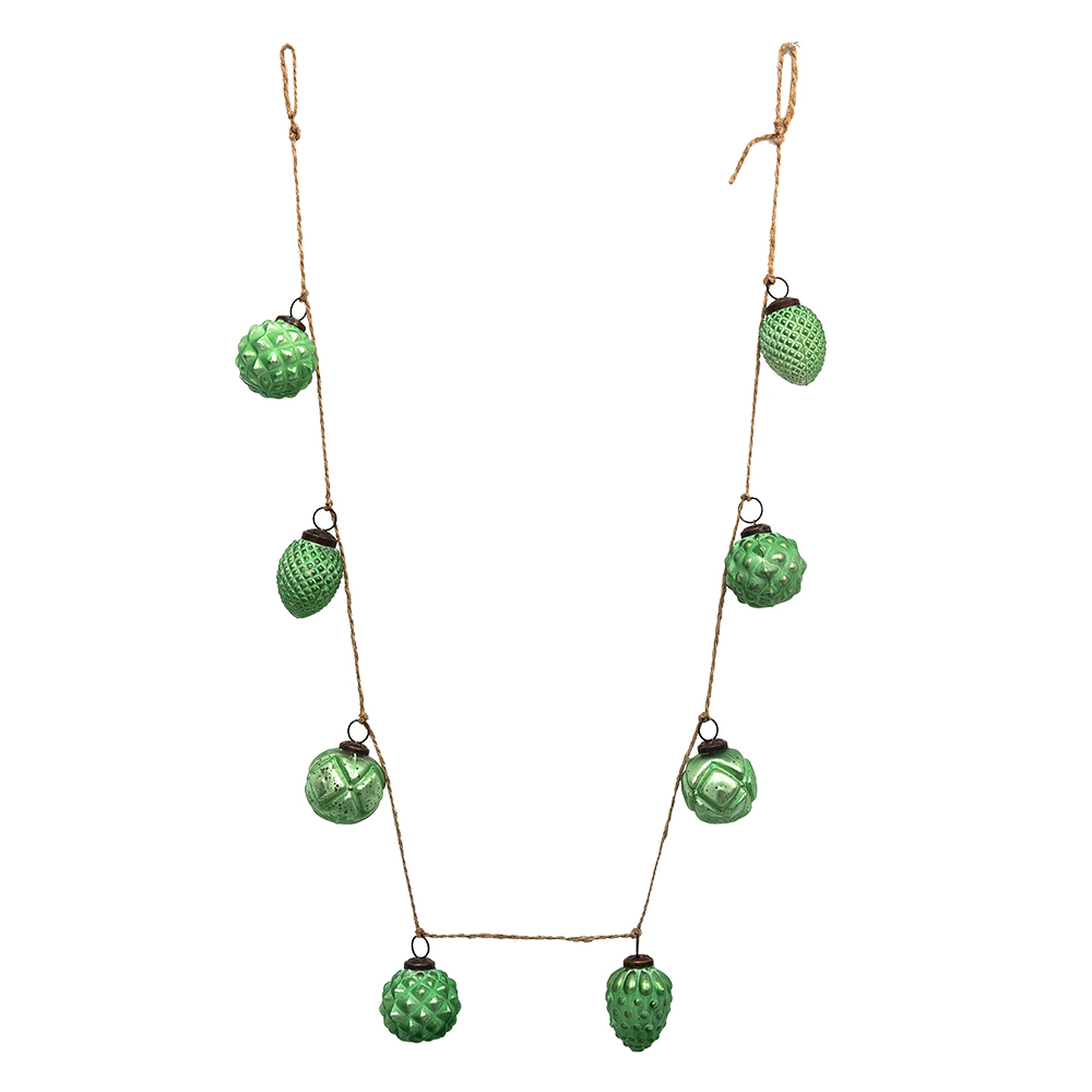 Kerstbal Set Van 8 Ø 5 Cm / 135 Cm Groen Glas-image