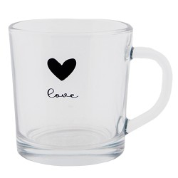 Clayre & Eef Tazza da tè 250 ml Vetro Coure Love