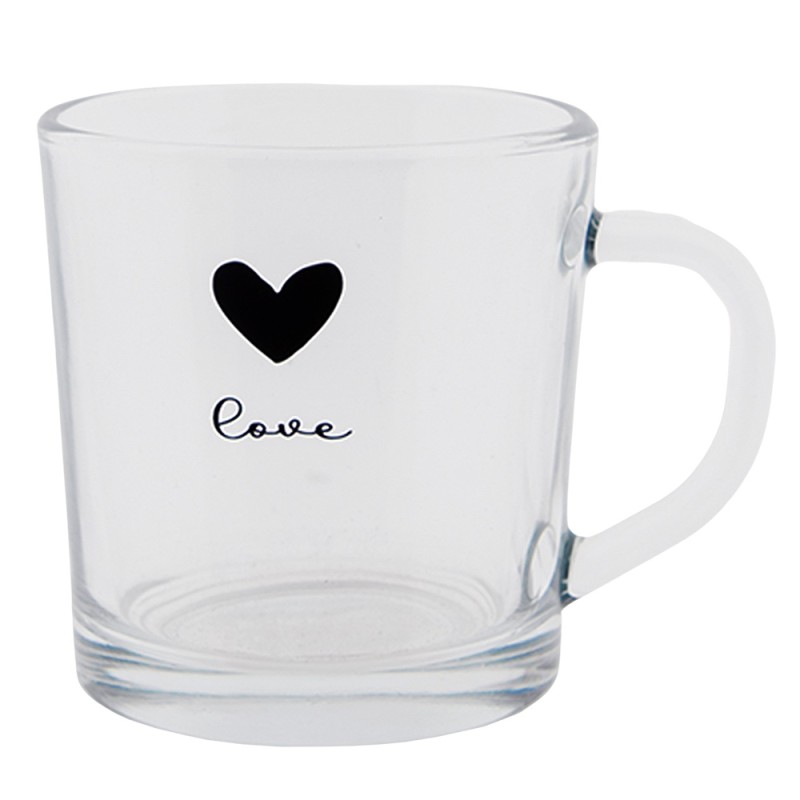 Clayre & Eef Tazza da tè 250 ml Vetro Coure Love