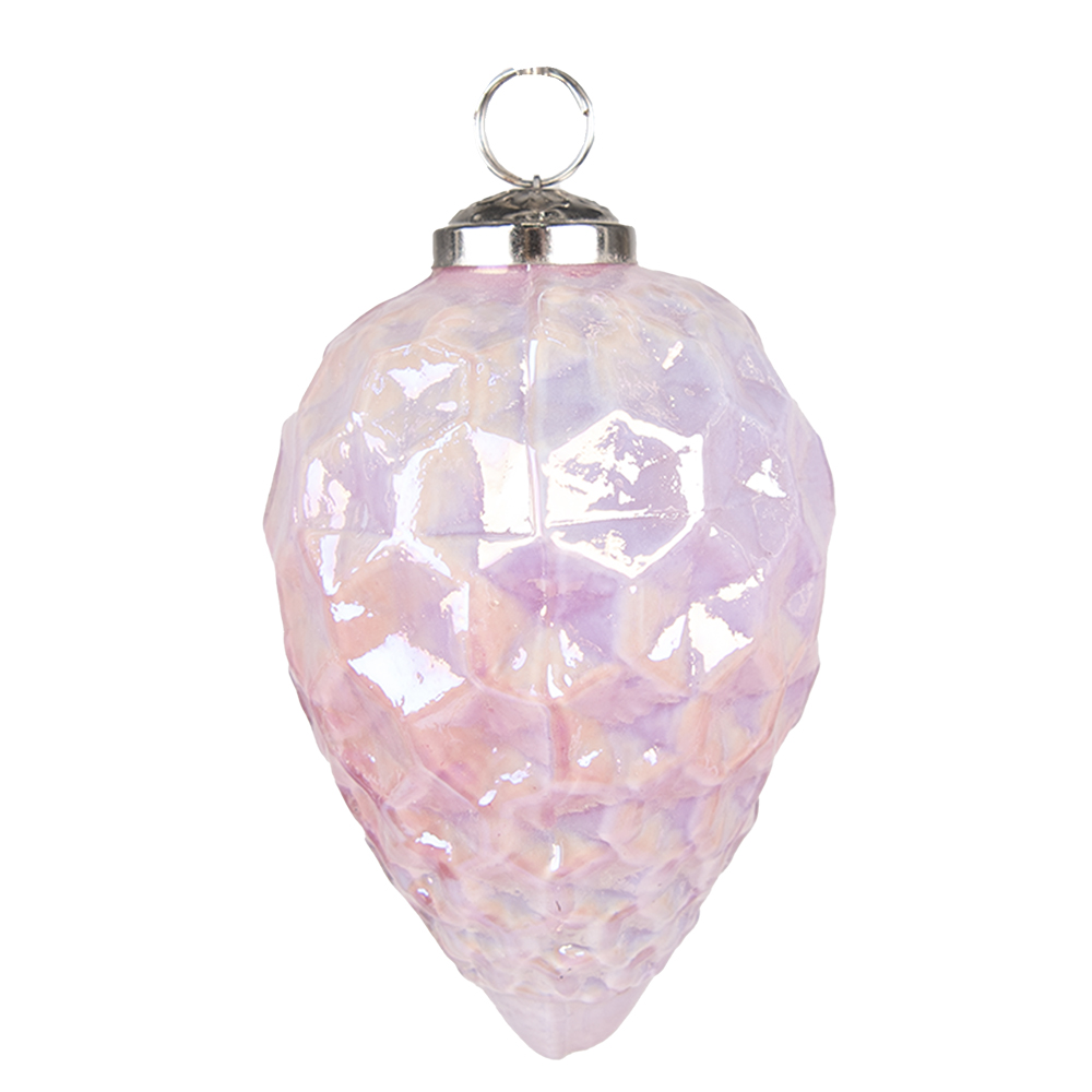 Clayre & Eef Kerstbal Ø 6 cm Roze Glas afbeelding 1