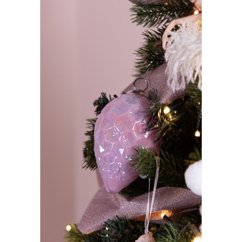 Clayre & Eef Palla di natale Ø 5 cm Rosa Vetro