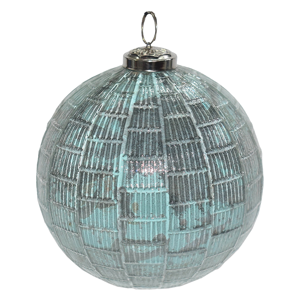 Clayre&Eef KerstbalØ 12 cm Turquoise Glas afbeelding