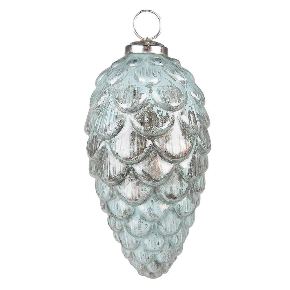 Clayre&Eef KerstbalØ 8 cm Turquoise Glas afbeelding
