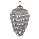 Clayre & Eef Palla di natale Ø 7 cm Grigio Vetro Metallo