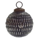 Clayre & Eef Weihnachtskugel Ø 7 cm Schwarz Silberfarbig Glas