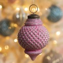 Clayre & Eef Kerstbal  Ø 8 cm Roze Glas