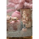 Clayre & Eef Kerstbal  Ø 8 cm Roze Glas
