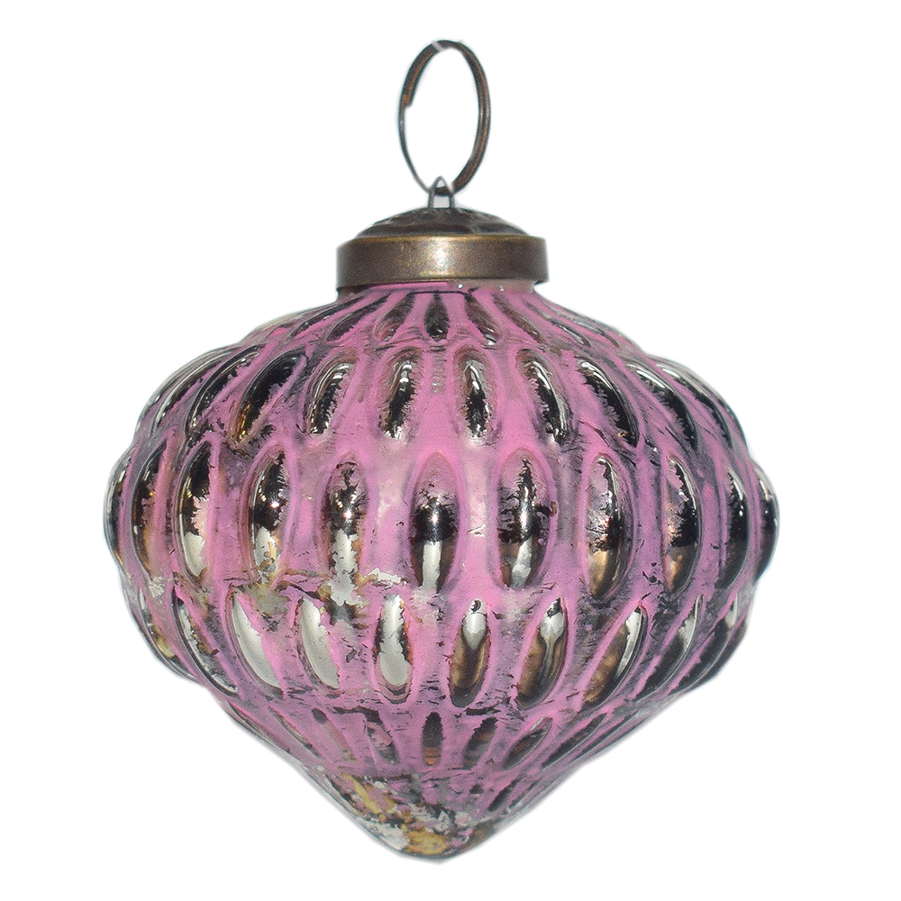 Clayre & Eef Kerstbal Ø 7 cm Roze Glas afbeelding 1