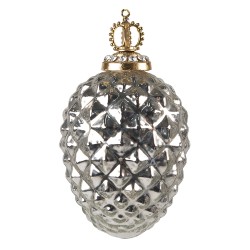 Clayre & Eef Palla di natale Ø 6 cm Color argento Vetro