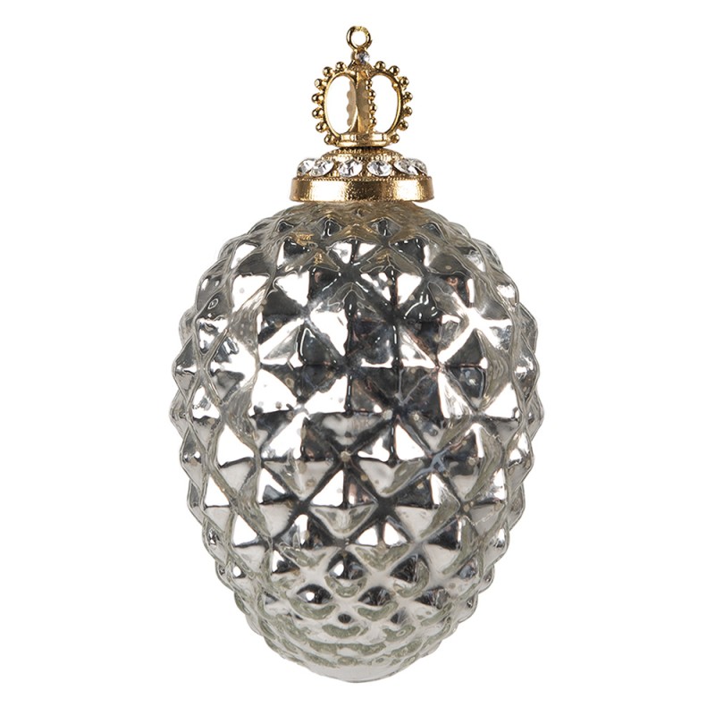 Clayre & Eef Boule de Noël Ø 6 cm Couleur argent Verre
